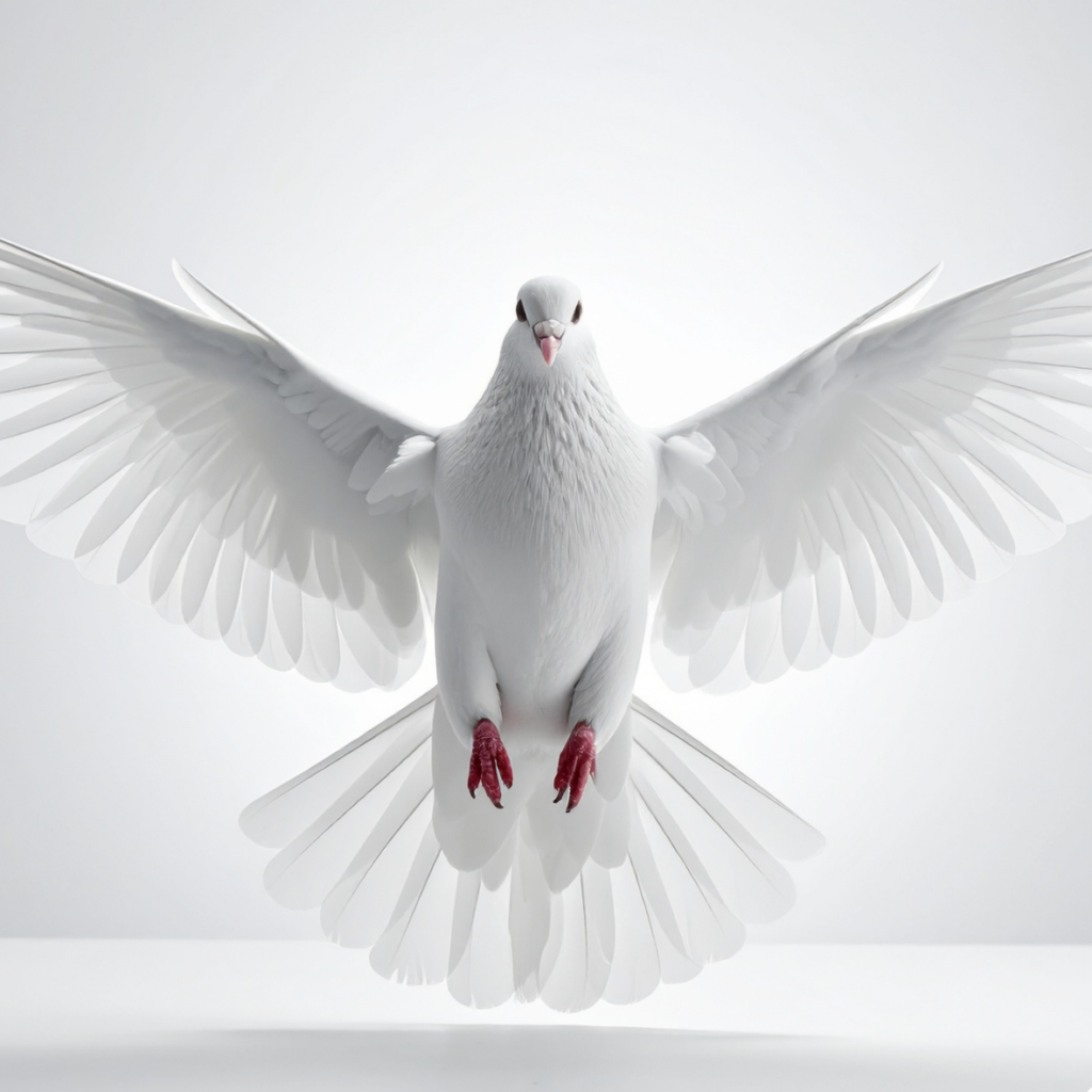 Image représentant une collombe qui a les ailes délployées